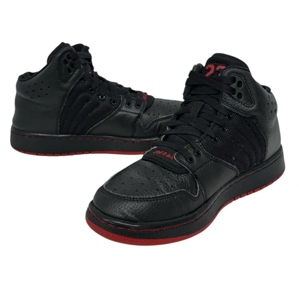 Nike Air Jordan 1 Flight 4 Premium GS Black Red #828237-006 Youth Sneakers 6.5Y